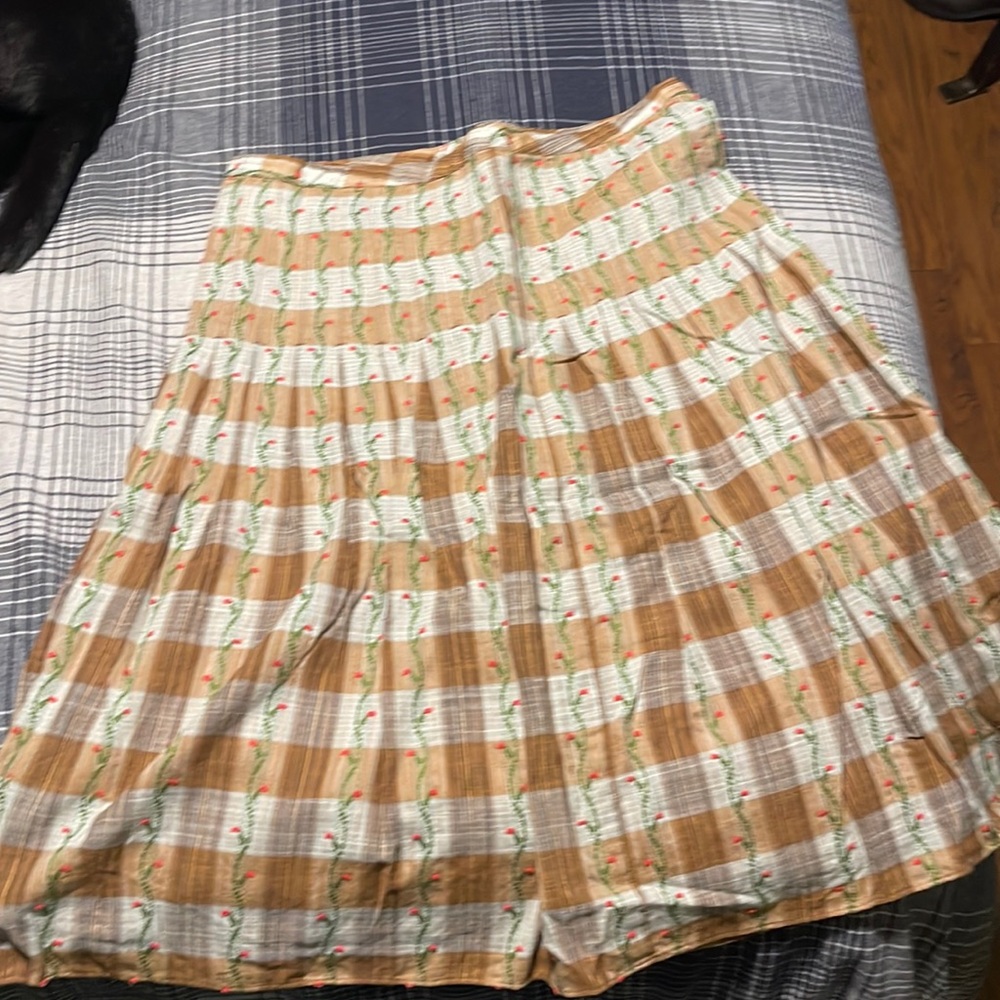 Vintage Free People Pleated Floral Skirt